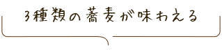 3種類の蕎麦が味わえる